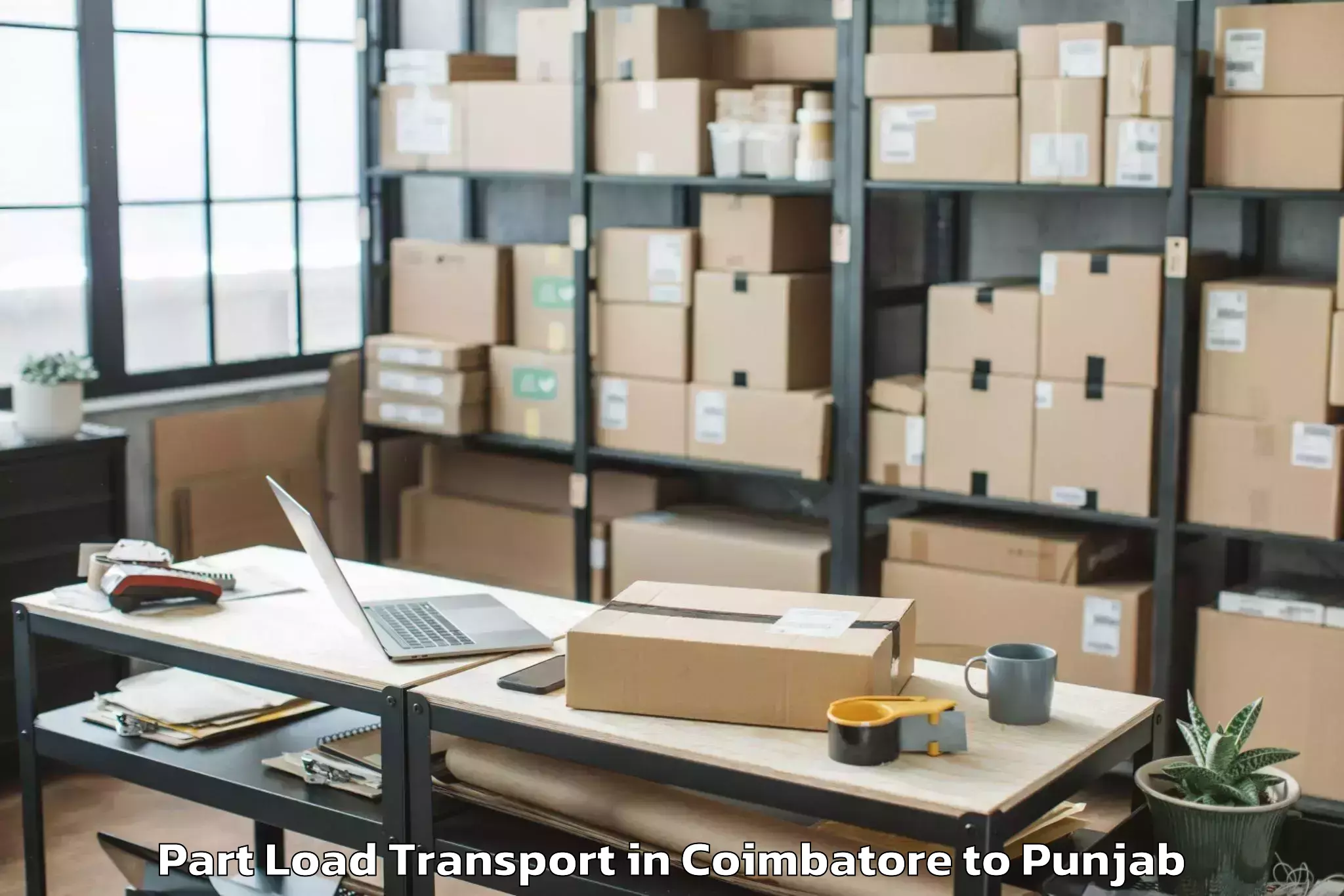 Affordable Coimbatore to Kotkapura Part Load Transport